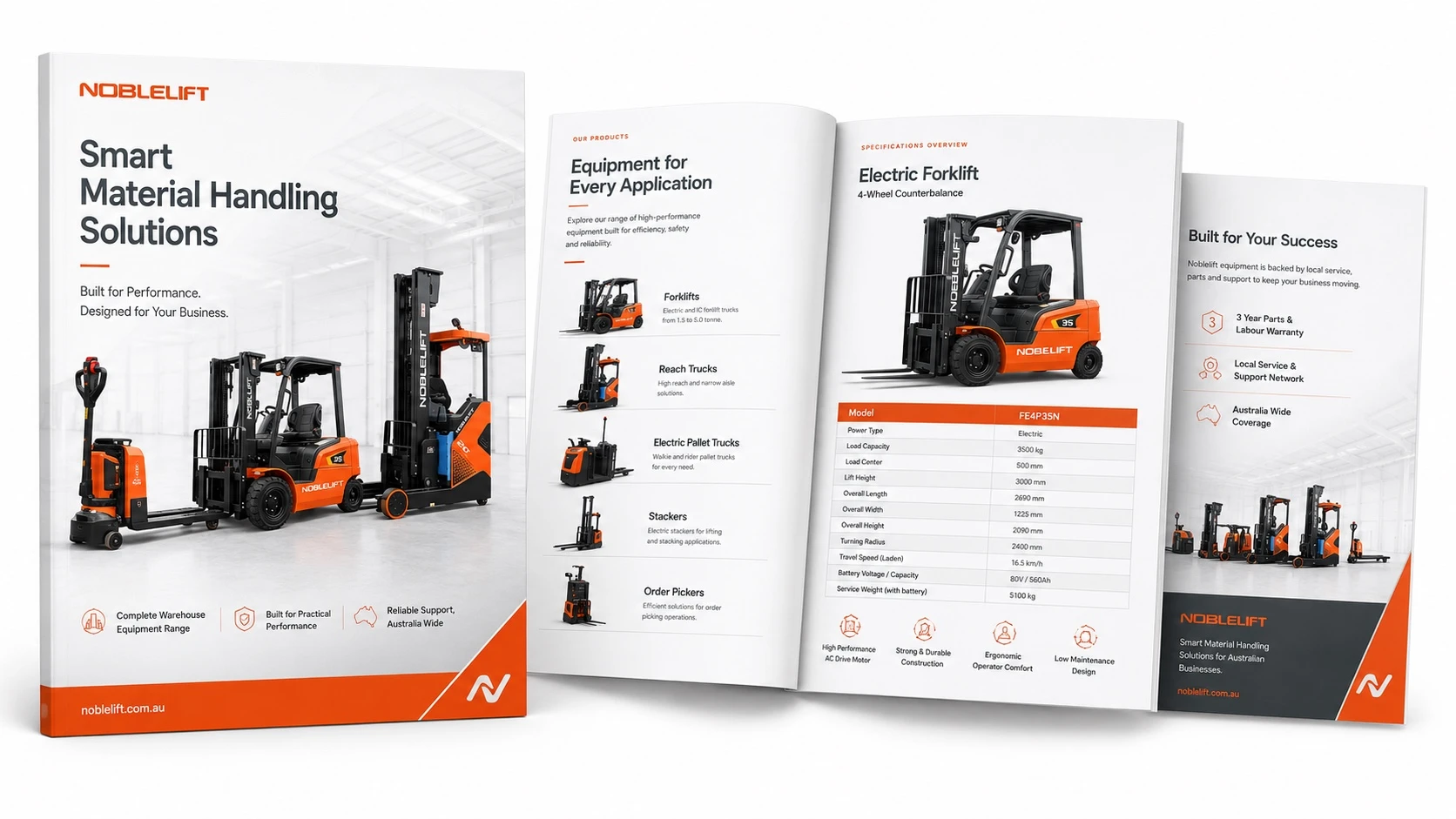 Noblelift Material Handling Australia product brochures