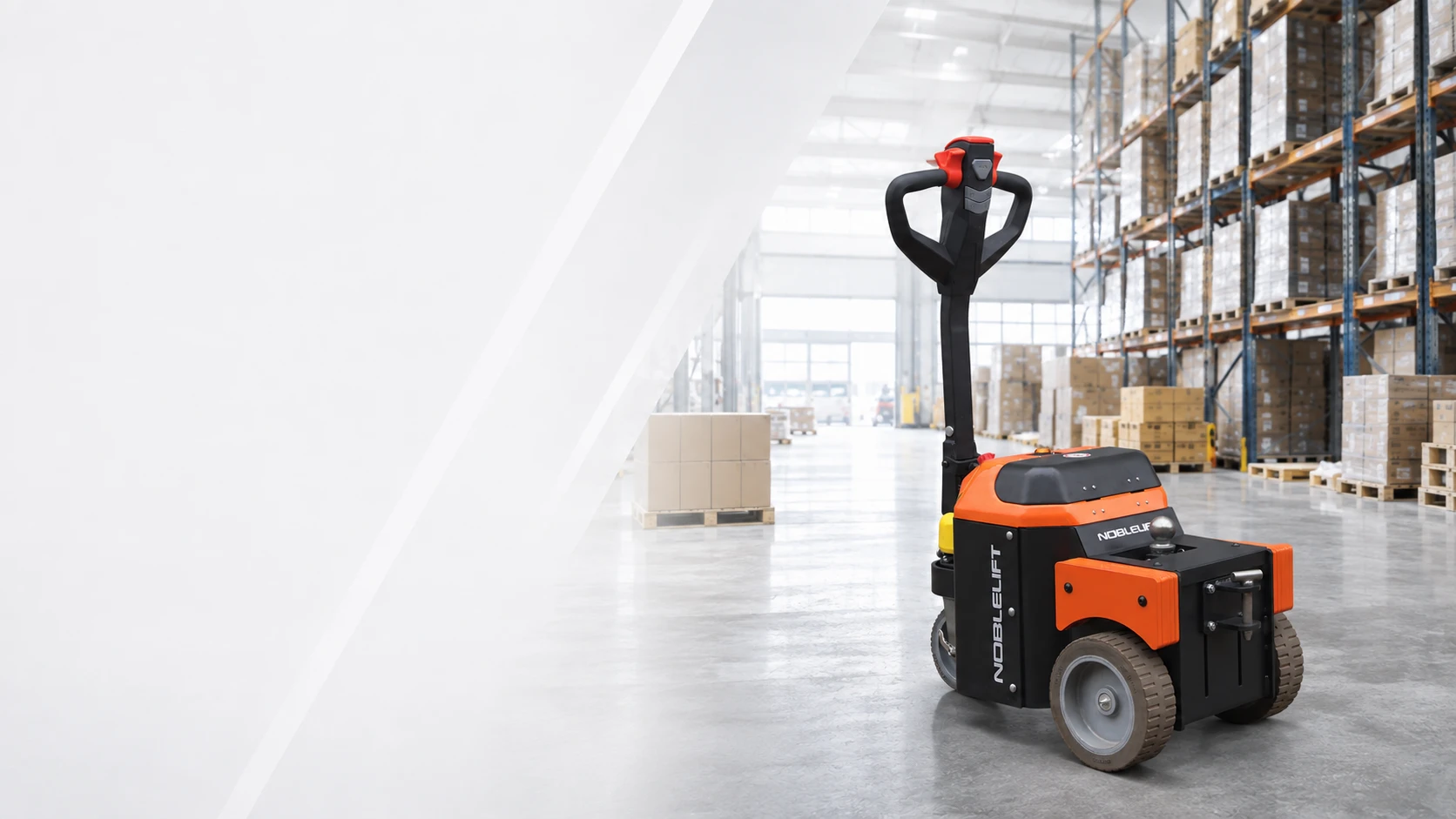 Noblelift Material Handling Australia tow tractor in a warehouse