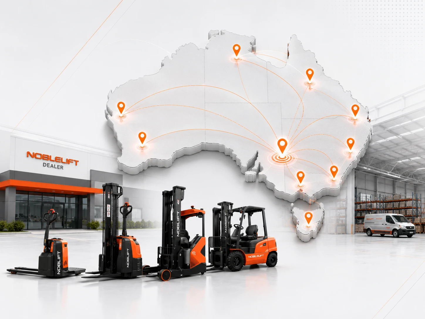 Noblelift Material Handling Australia dealer map